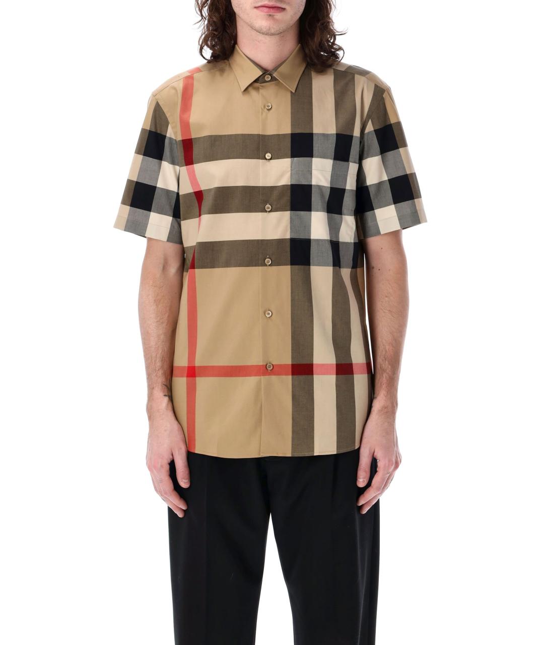 BURBERRY Бежевая хлопковая кэжуал рубашка, фото 2
