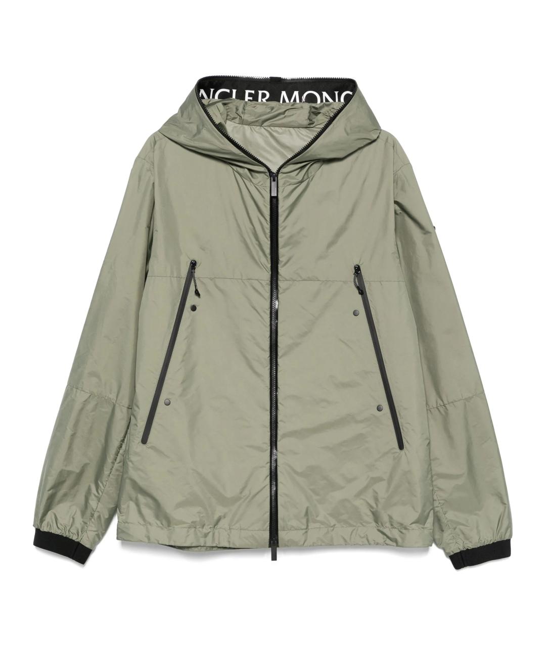 MONCLER Зеленая полиамидовая куртка, фото 1