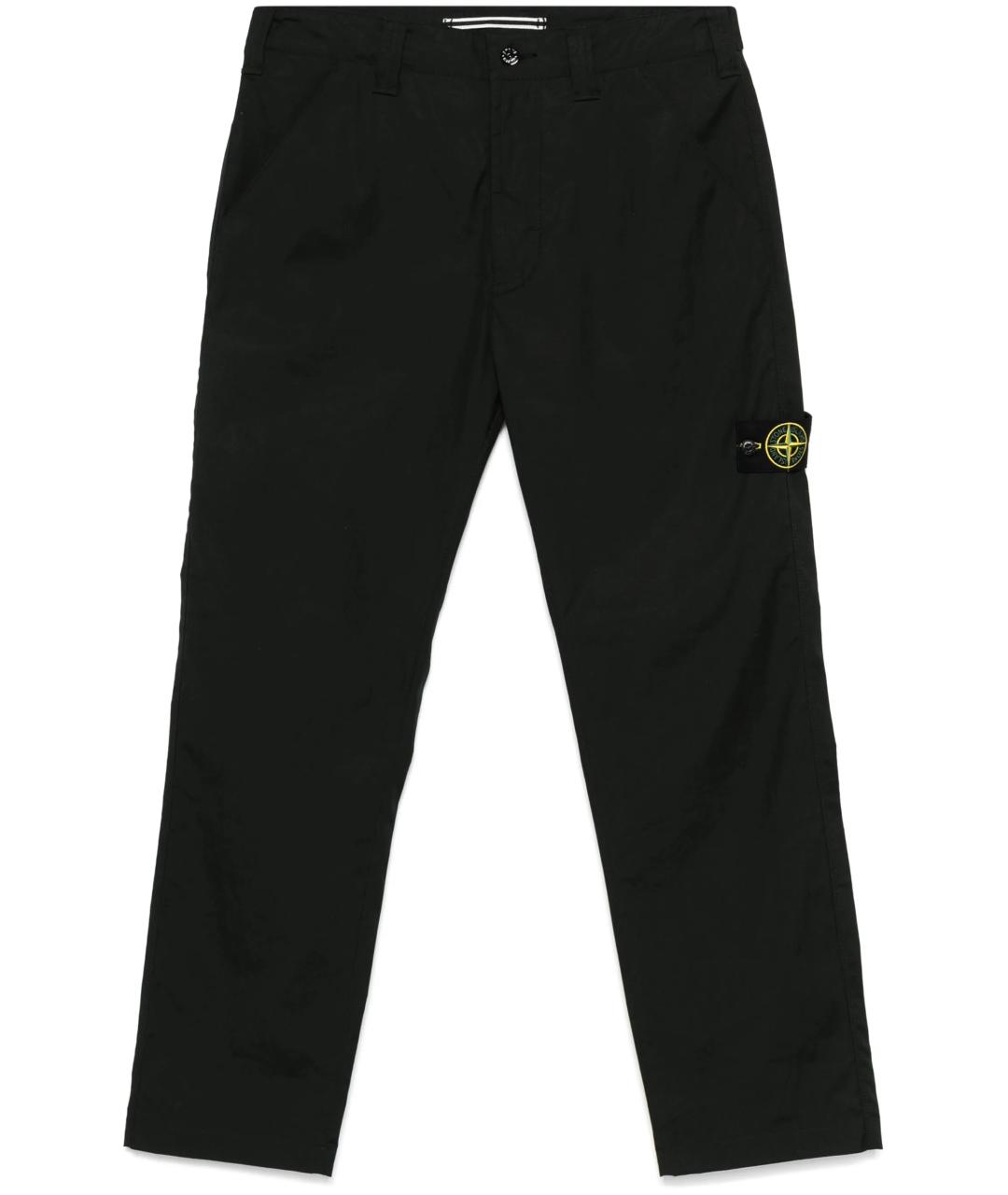 STONE ISLAND Черные хлопковые повседневные брюки, фото 1