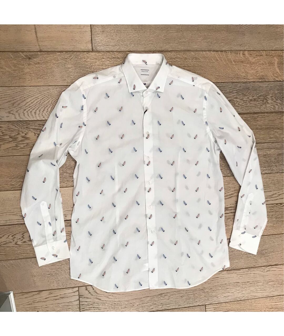 XACUS Белая хлопковая кэжуал рубашка, фото 9