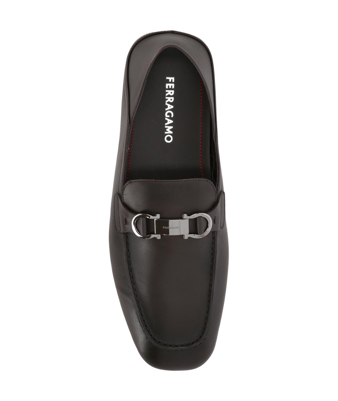 FERRAGAMO Коричневые кожаные лоферы, фото 4