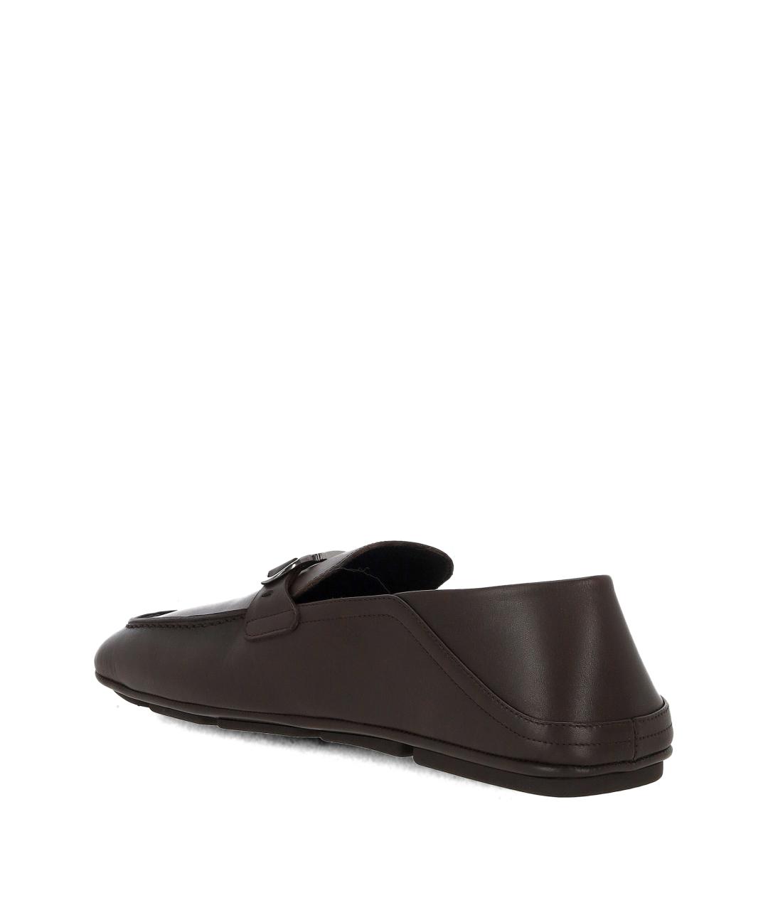 FERRAGAMO Коричневые кожаные лоферы, фото 3