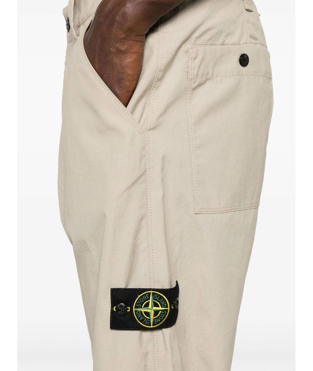 STONE ISLAND Бежевые повседневные брюки, фото 5