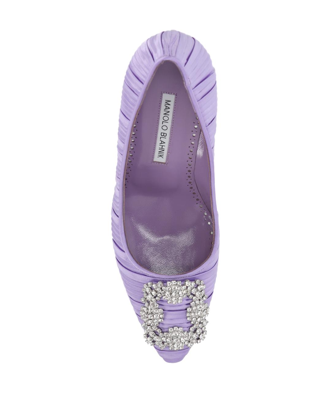MANOLO BLAHNIK Фиолетовые текстильные туфли, фото 4