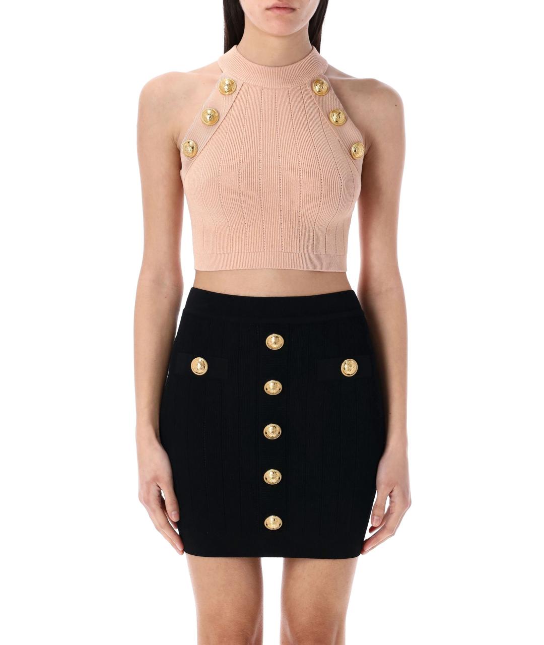 BALMAIN Бежевая вискозная майка, фото 2