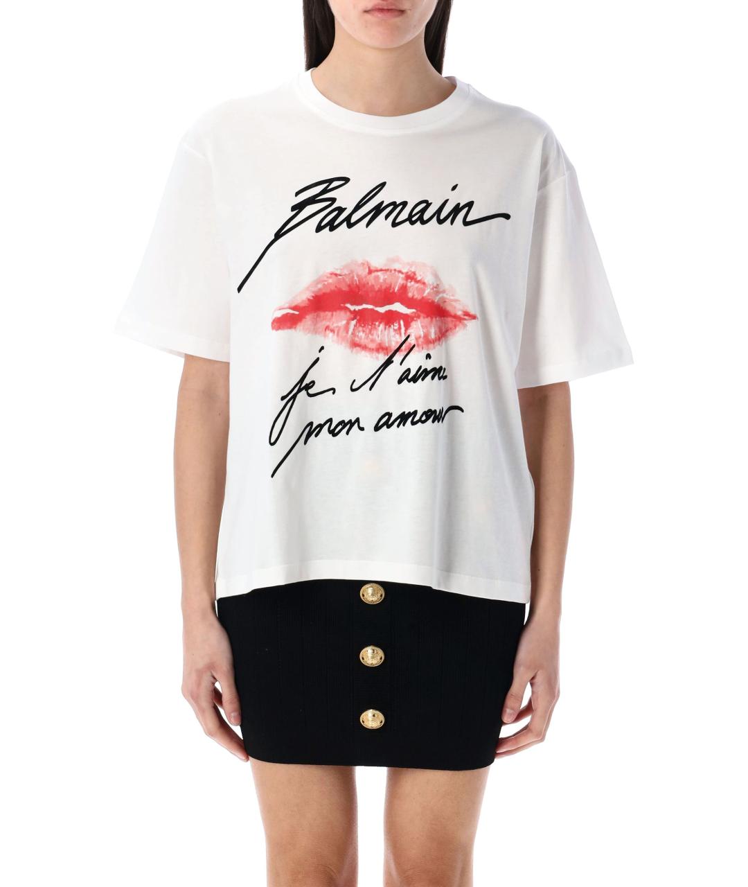 BALMAIN Белая хлопковая футболка, фото 2