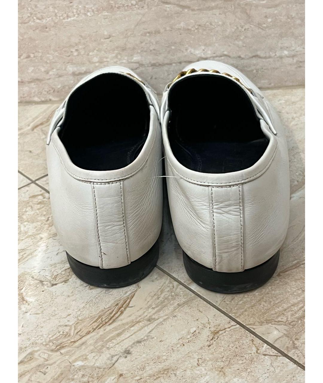 TOM FORD Белые кожаные лоферы, фото 4