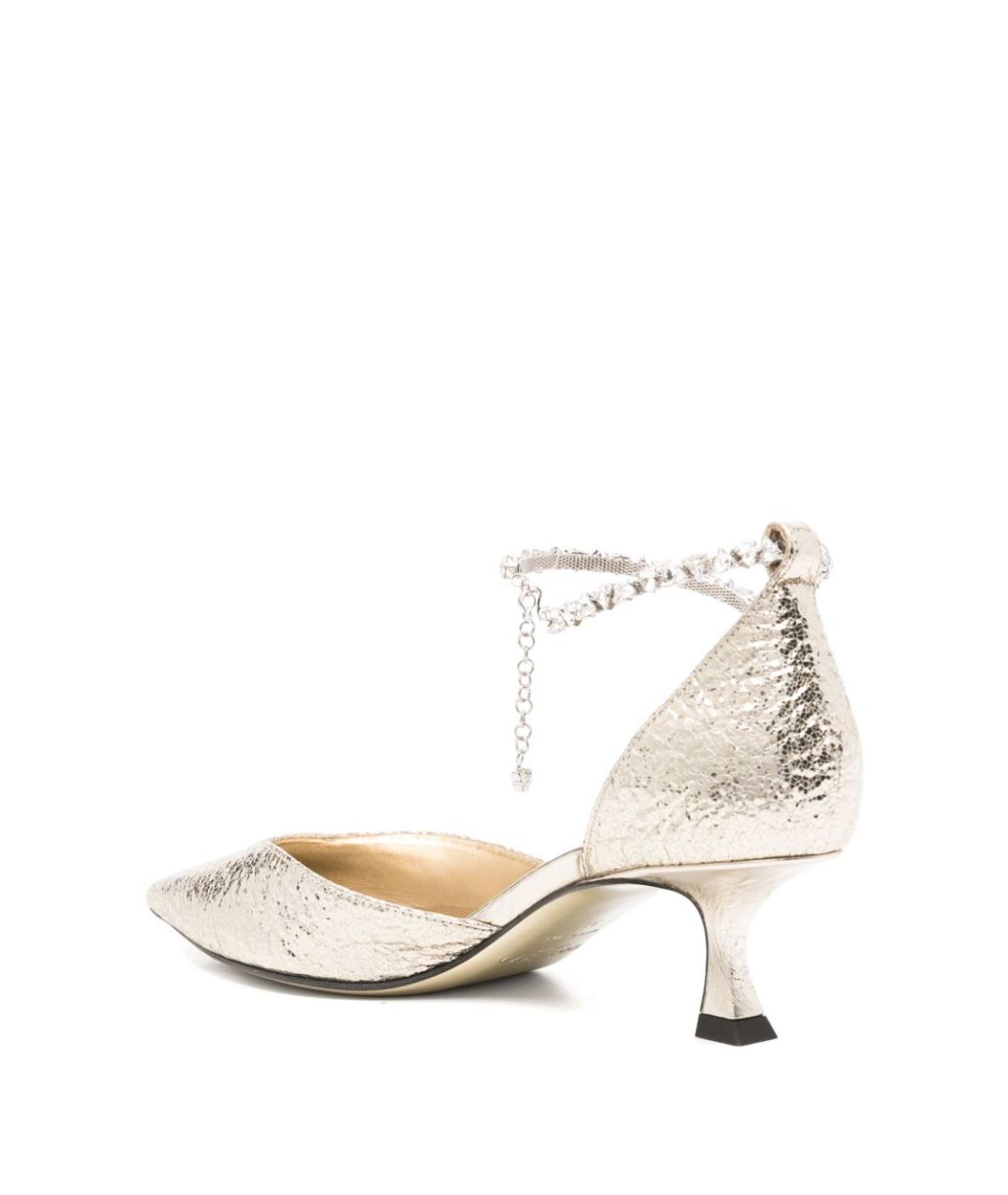 JIMMY CHOO Золотые босоножки, фото 3