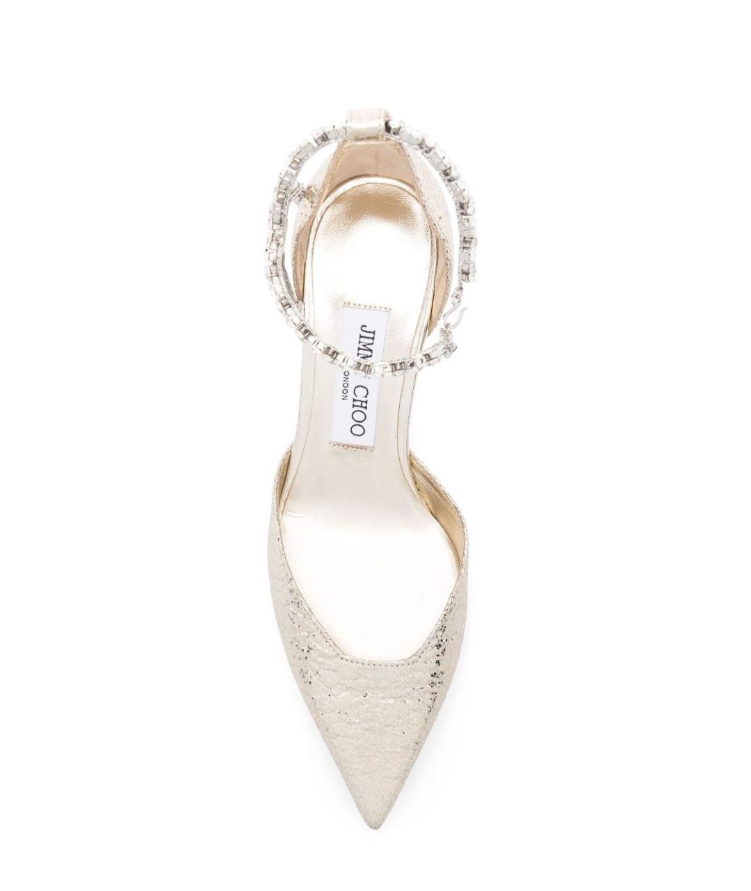 JIMMY CHOO Золотые босоножки, фото 4