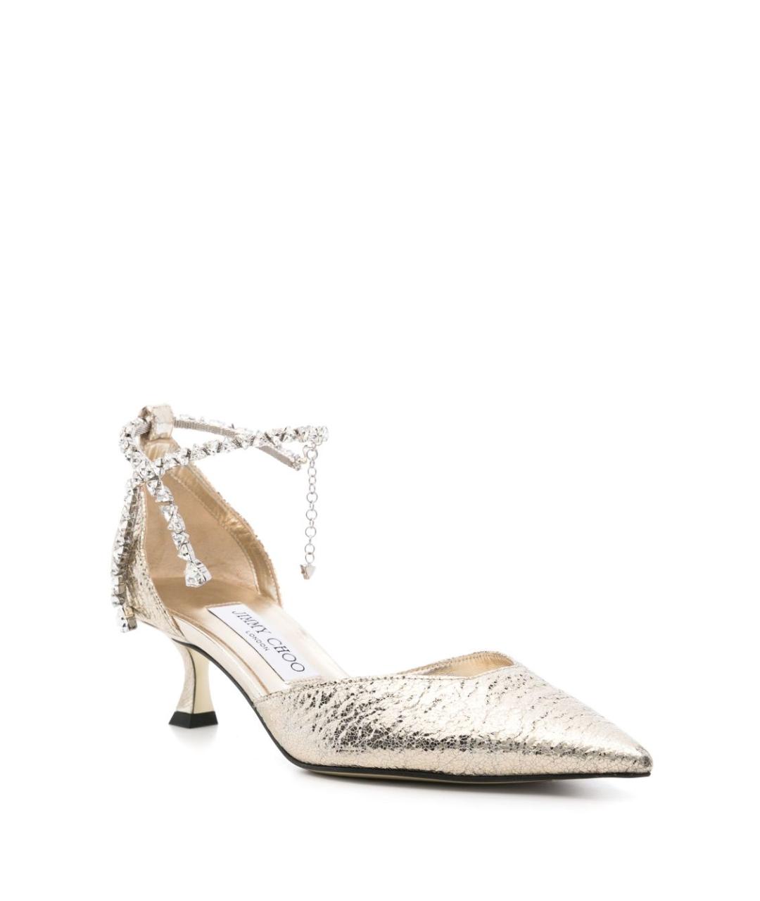 JIMMY CHOO Золотые босоножки, фото 2