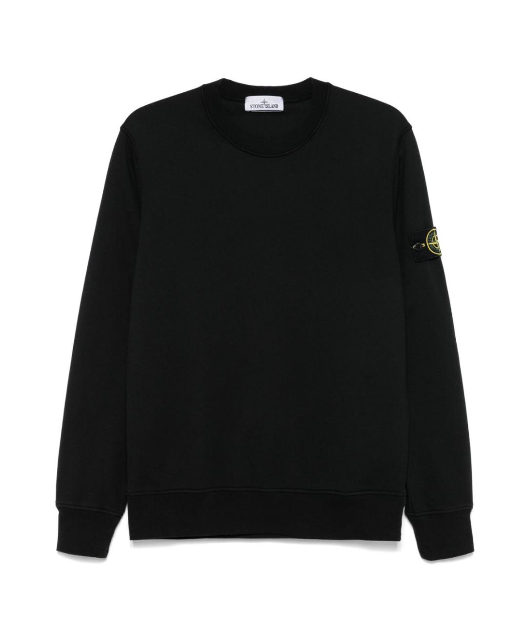STONE ISLAND Черный хлопковый джемпер / свитер, фото 1