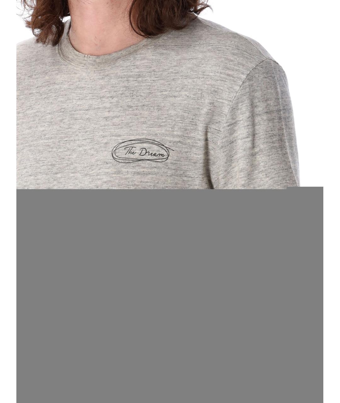 GOLDEN GOOSE DELUXE BRAND Серая хлопковая футболка, фото 2