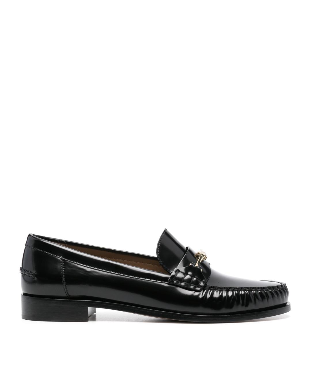 FERRAGAMO Черные кожаные лоферы, фото 1
