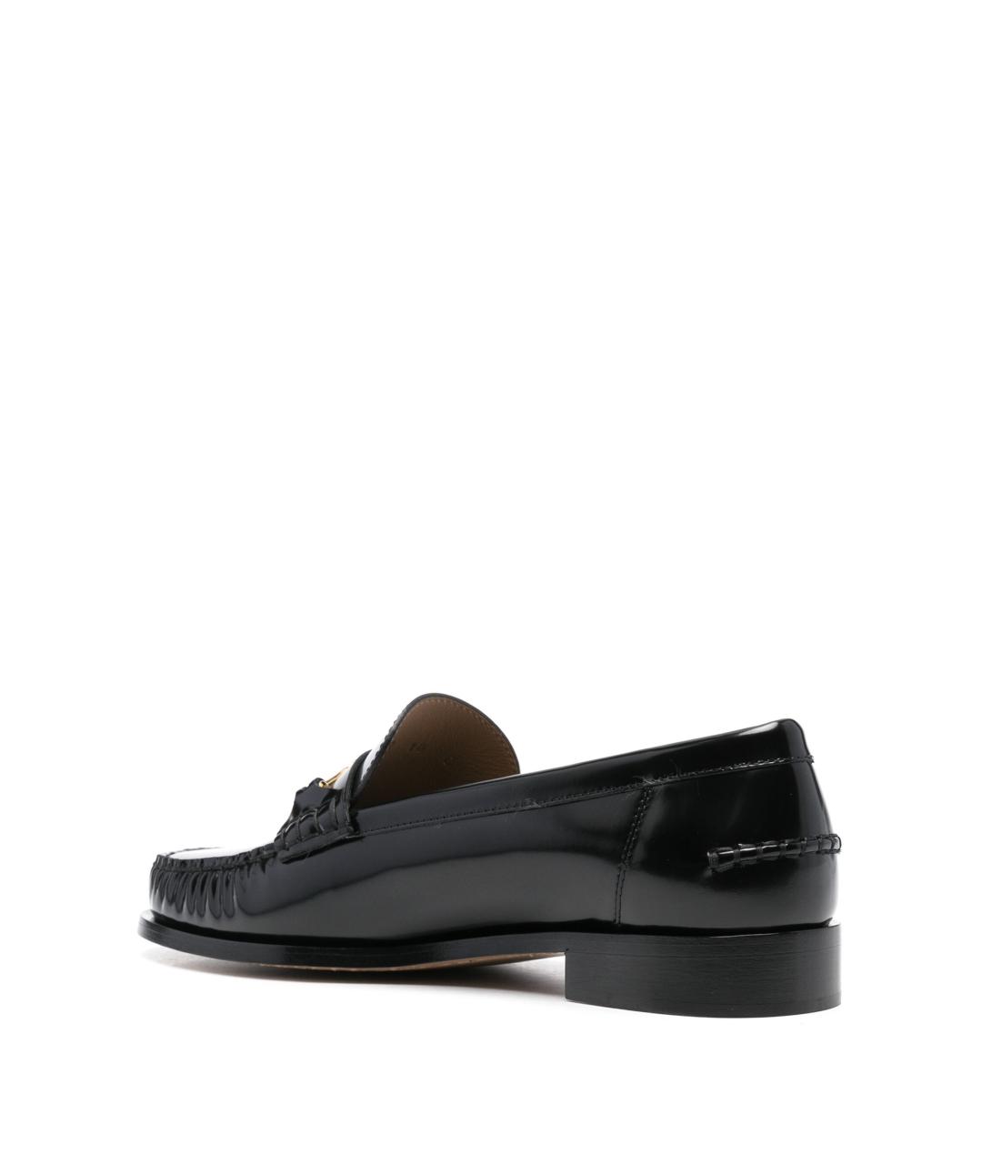 FERRAGAMO Черные кожаные лоферы, фото 3