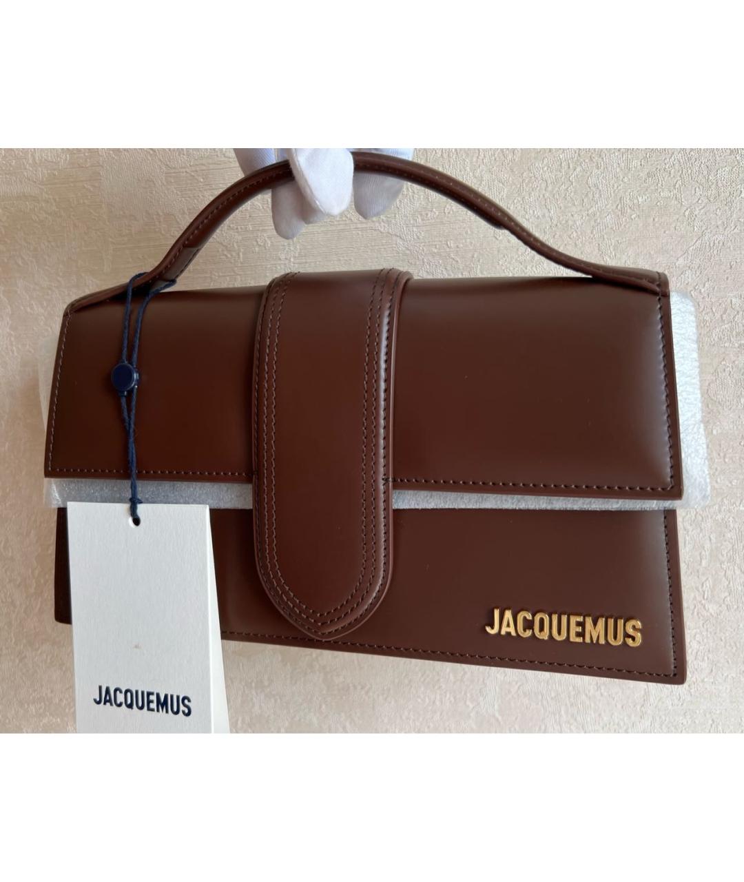 JACQUEMUS Коричневая кожаная сумка через плечо, фото 2
