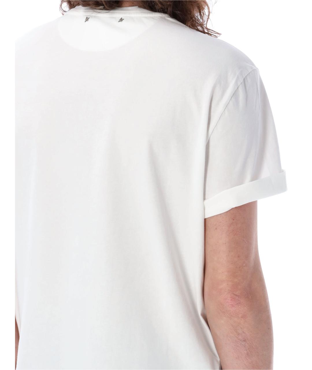 GOLDEN GOOSE DELUXE BRAND Белая хлопковая футболка, фото 3
