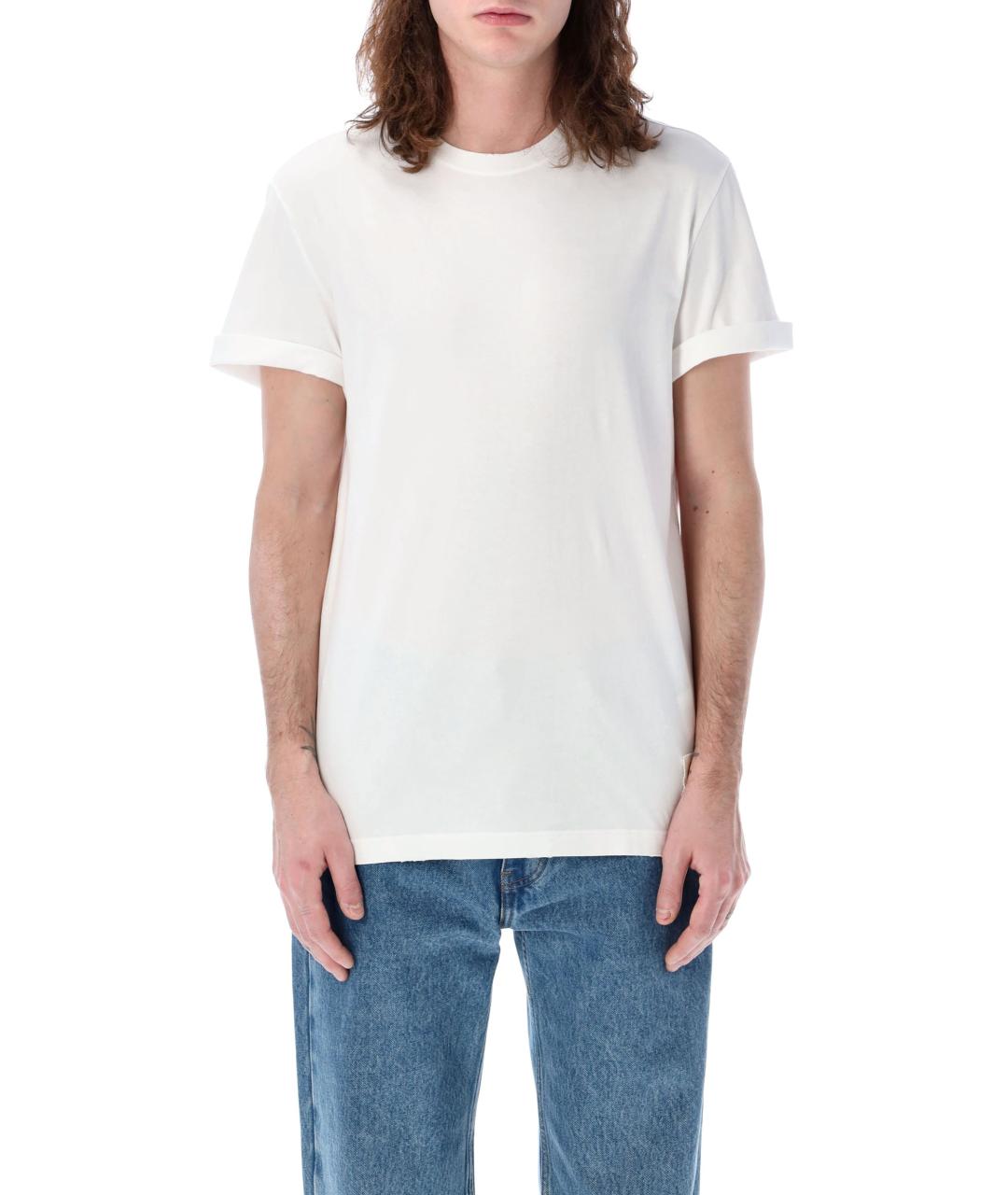 GOLDEN GOOSE DELUXE BRAND Белая хлопковая футболка, фото 4