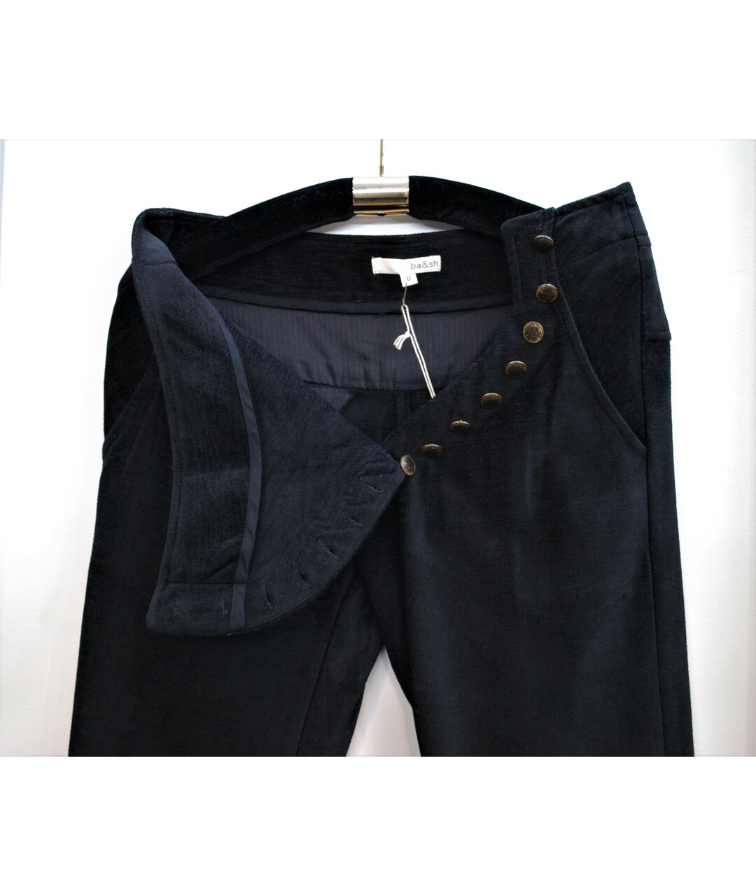 BA&SH Черные хлопковые прямые брюки, фото 3