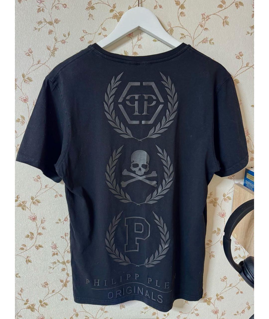 PHILIPP PLEIN Черная хлопковая футболка, фото 2