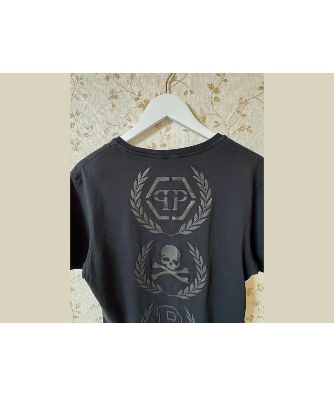 PHILIPP PLEIN Черная хлопковая футболка, фото 6