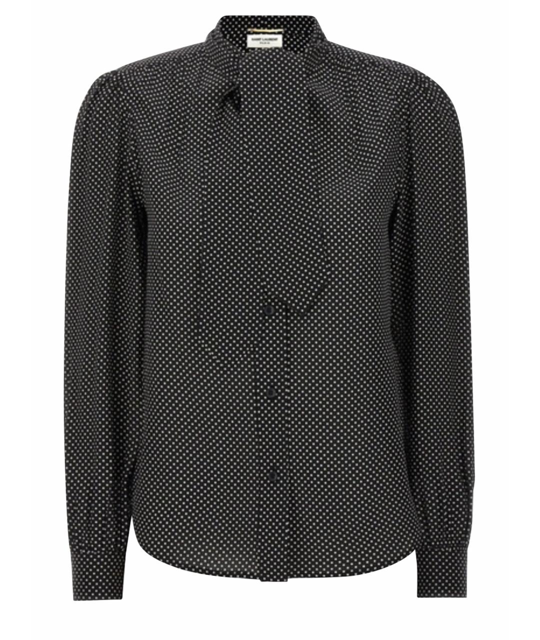 SAINT LAURENT Черная шелковая рубашка, фото 1