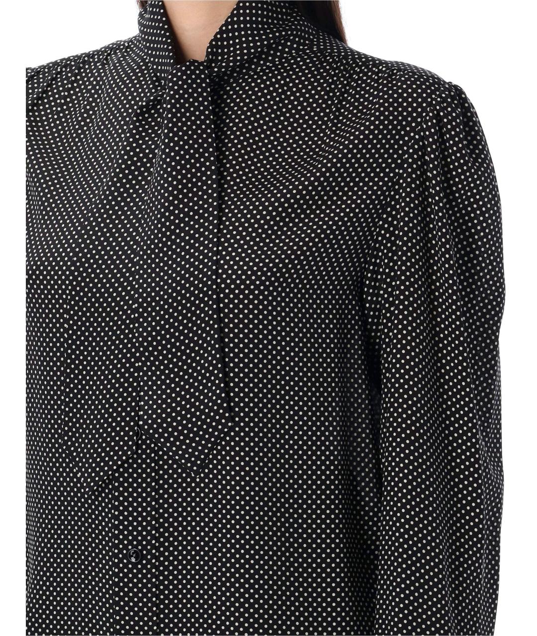 SAINT LAURENT Черная шелковая рубашка, фото 4