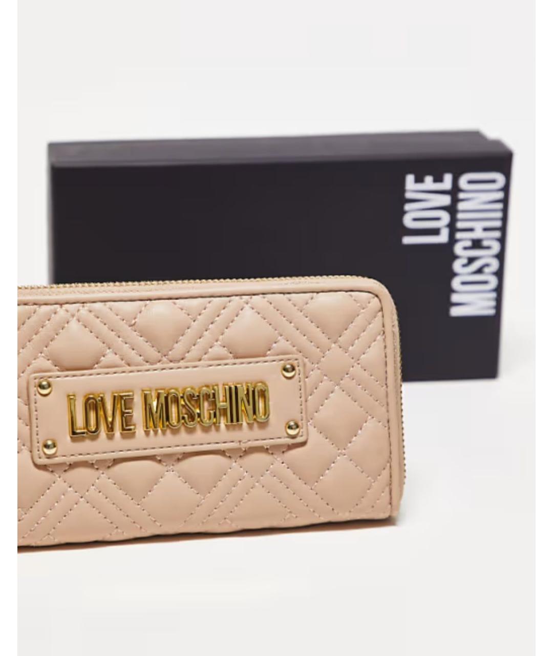 LOVE MOSCHINO Розовый полиуретановый кошелек, фото 2