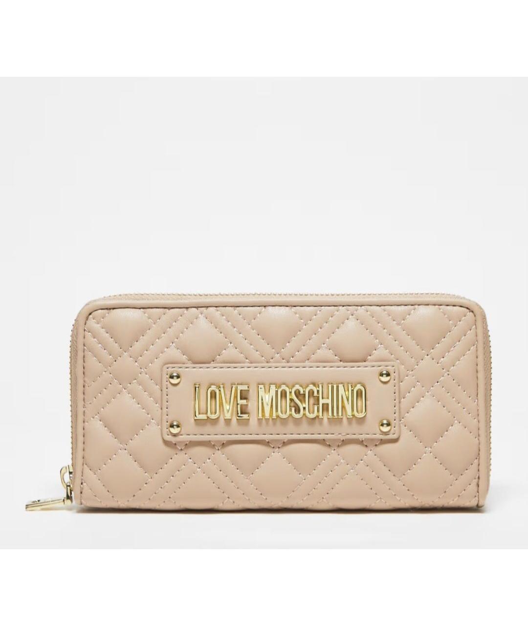 LOVE MOSCHINO Розовый полиуретановый кошелек, фото 7