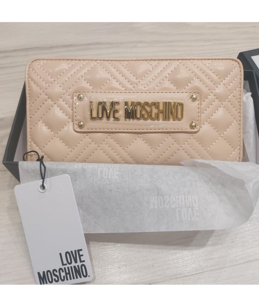 LOVE MOSCHINO Розовый полиуретановый кошелек, фото 6