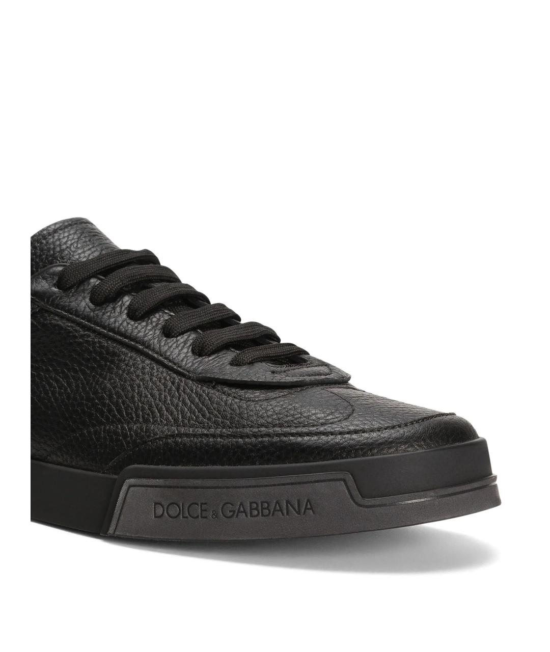 DOLCE&GABBANA Черные кожаные низкие кроссовки / кеды, фото 6