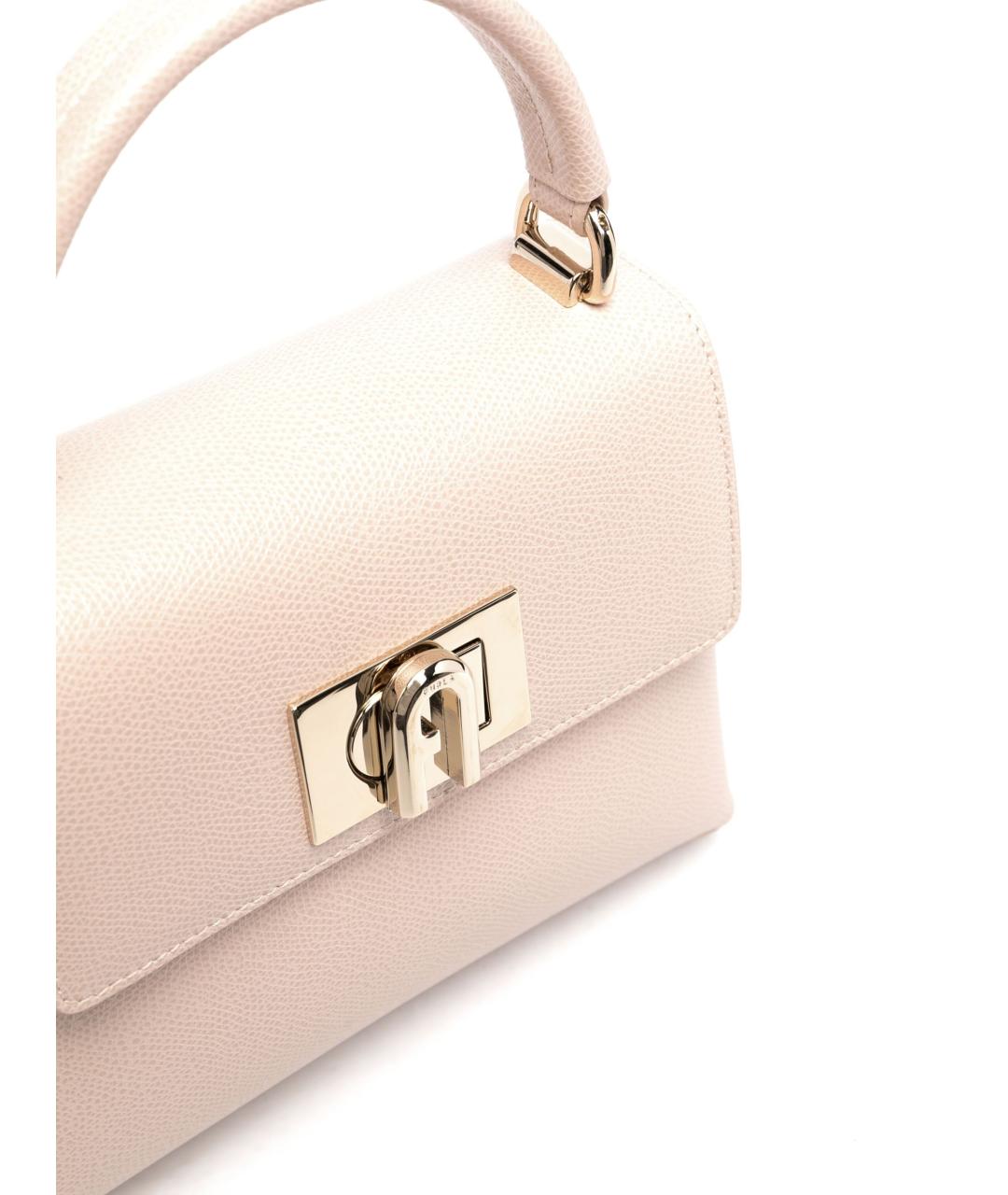 FURLA Розовая кожаная сумка с короткими ручками, фото 3