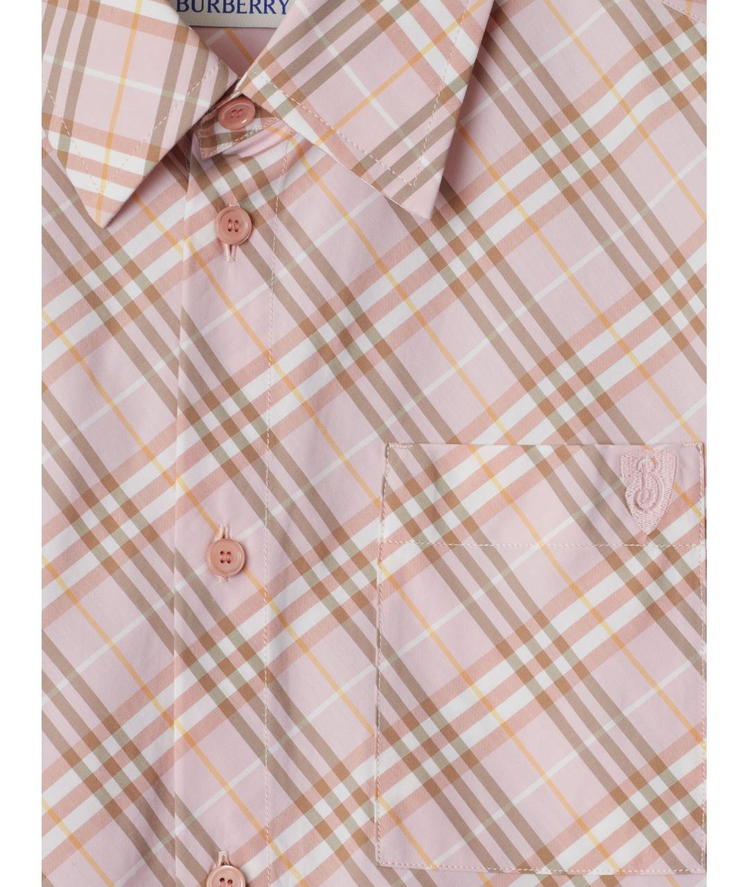 BURBERRY Розовая хлопковая рубашка, фото 2