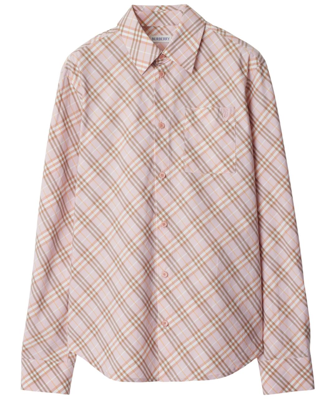 BURBERRY Розовая хлопковая рубашка, фото 1