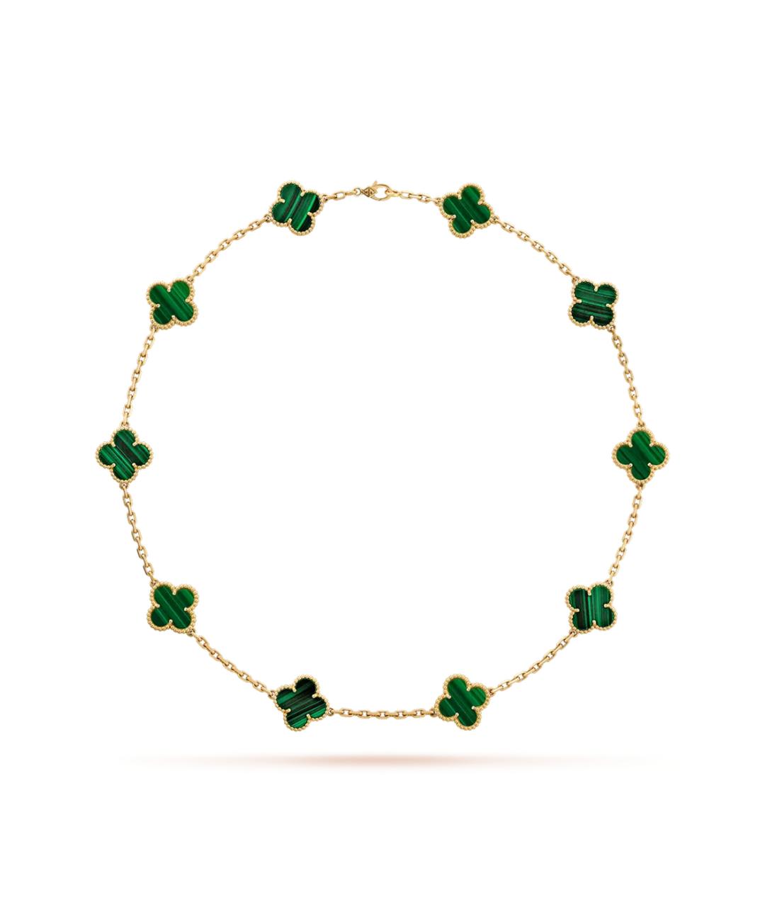 VAN CLEEF & ARPELS Зеленые колье из желтого золота, фото 2