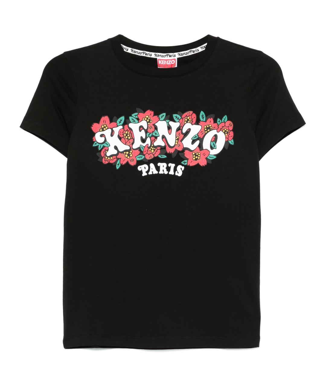 KENZO Черная хлопковая футболка, фото 1