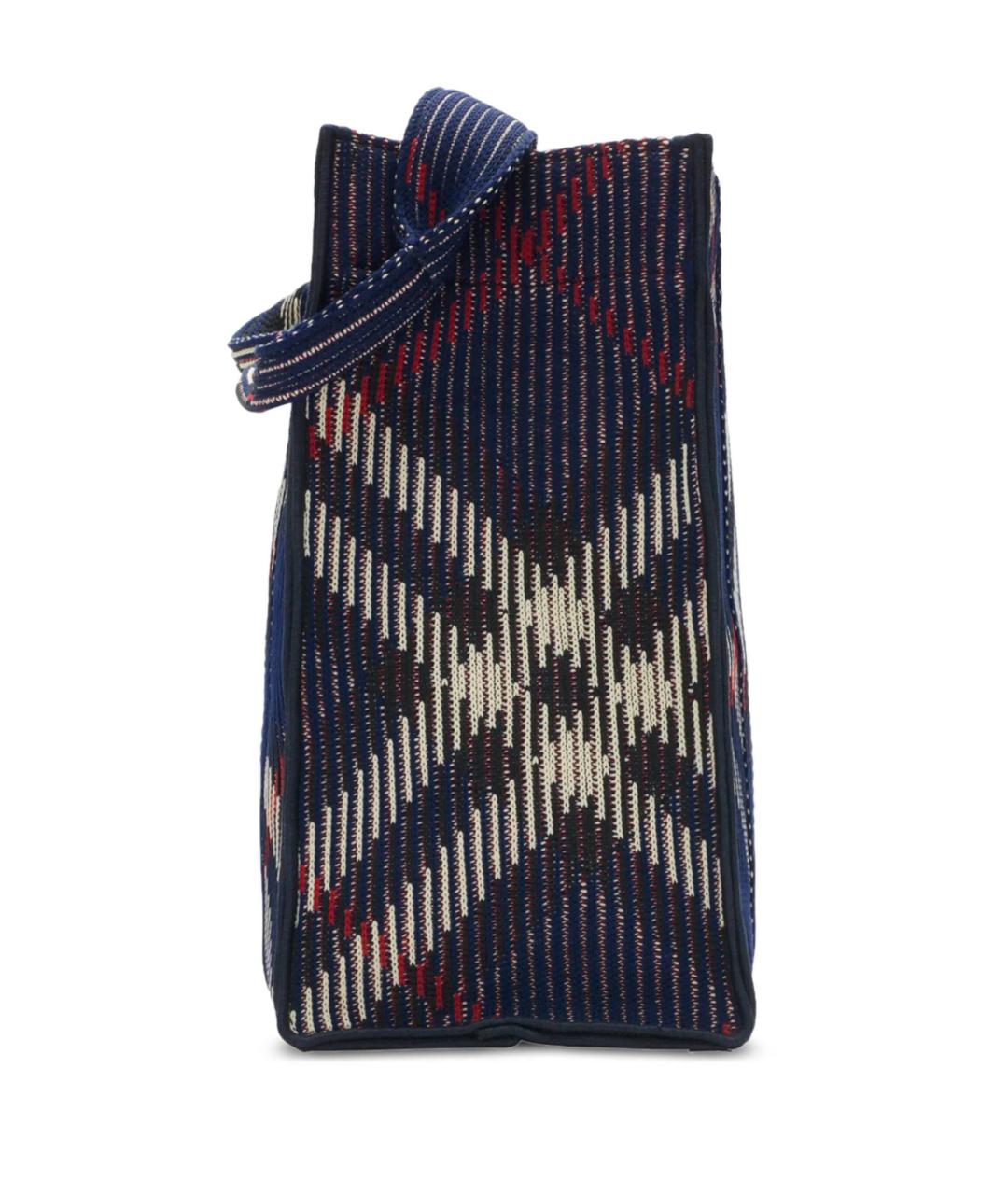 BURBERRY Темно-синяя синтетическая сумка тоут, фото 3
