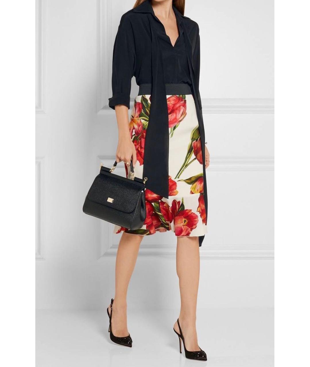 DOLCE&GABBANA Черная кожаная сумка через плечо, фото 8