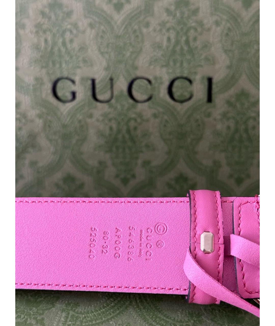 GUCCI Розовый кожаный ремень, фото 5