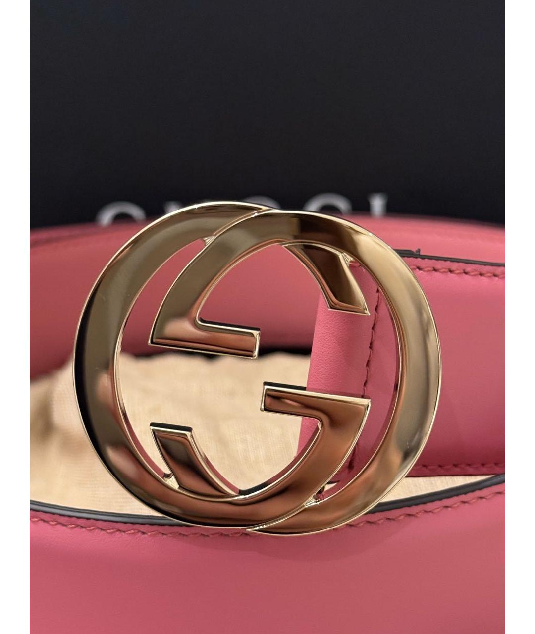 GUCCI Розовый кожаный ремень, фото 4