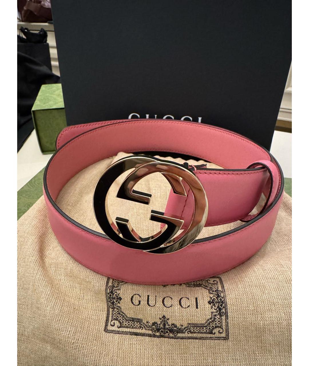 GUCCI Розовый кожаный ремень, фото 6