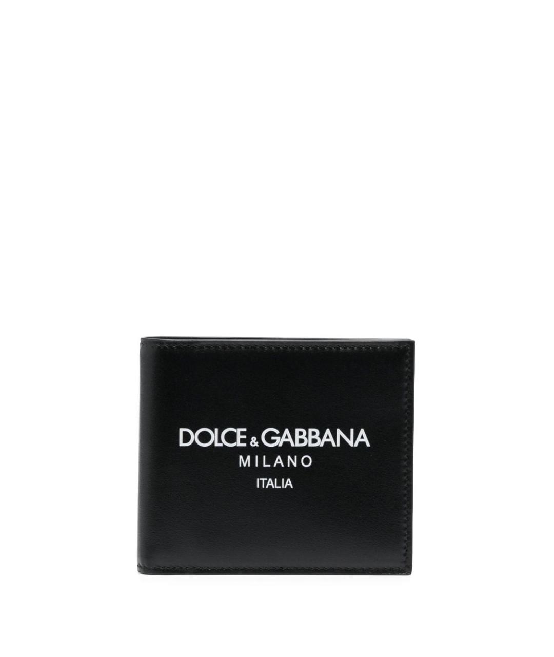 DOLCE&GABBANA Черный кожаный кошелек, фото 1