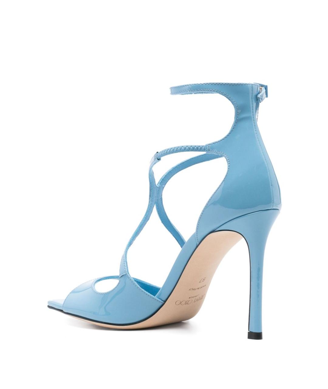 JIMMY CHOO Голубые кожаные босоножки, фото 2