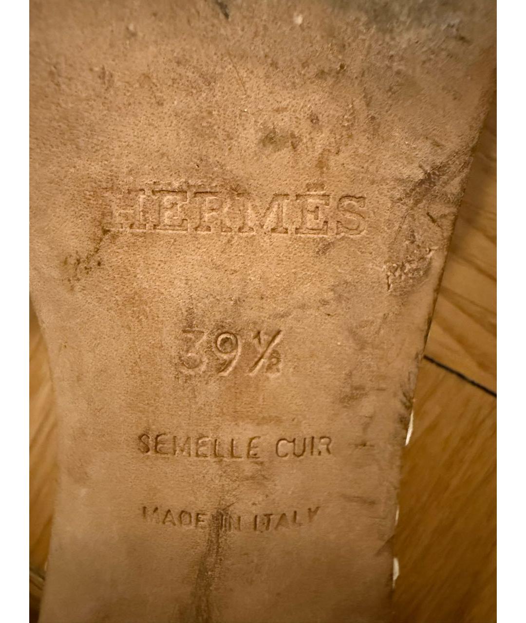 HERMES Серые мюли из экзотической кожи, фото 7
