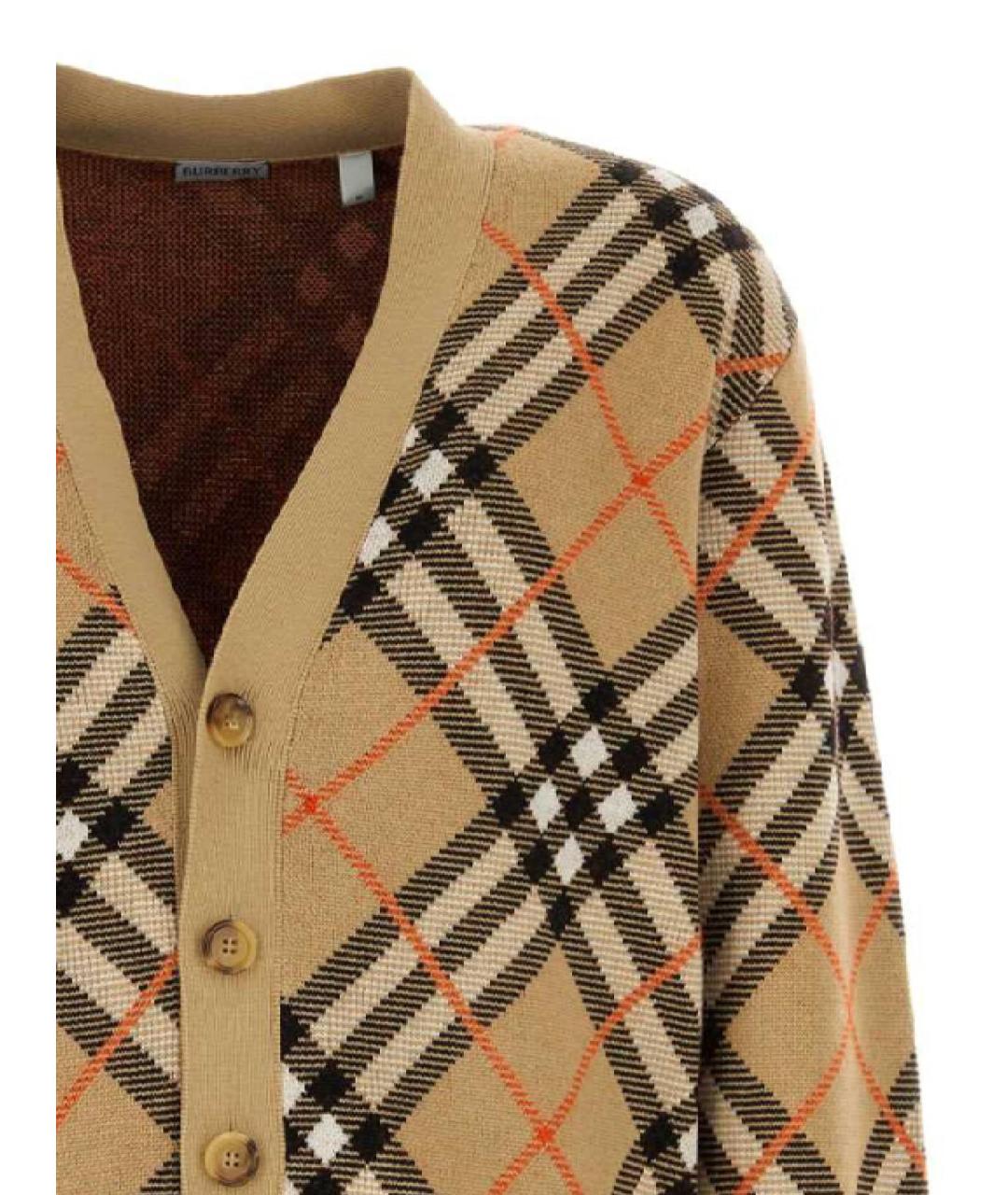 BURBERRY Бежевый шерстяной кардиган, фото 2