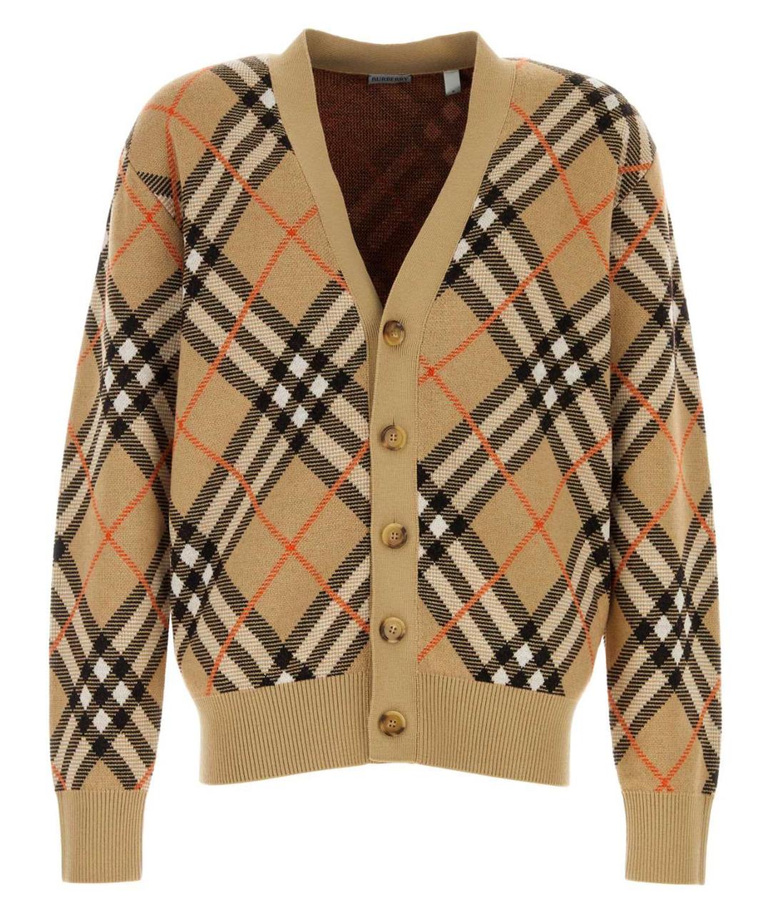 BURBERRY Бежевый шерстяной кардиган, фото 1