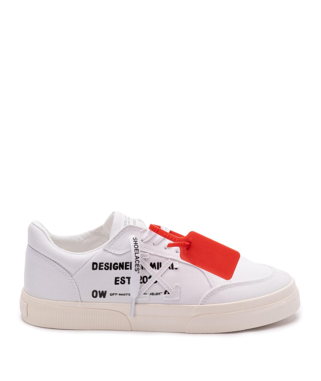 OFF-WHITE Белые текстильные низкие кроссовки / кеды, фото 1