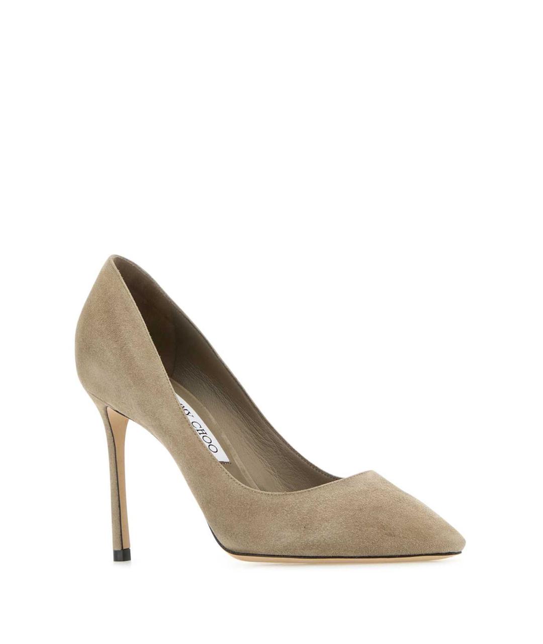 JIMMY CHOO Бежевые замшевые туфли, фото 3