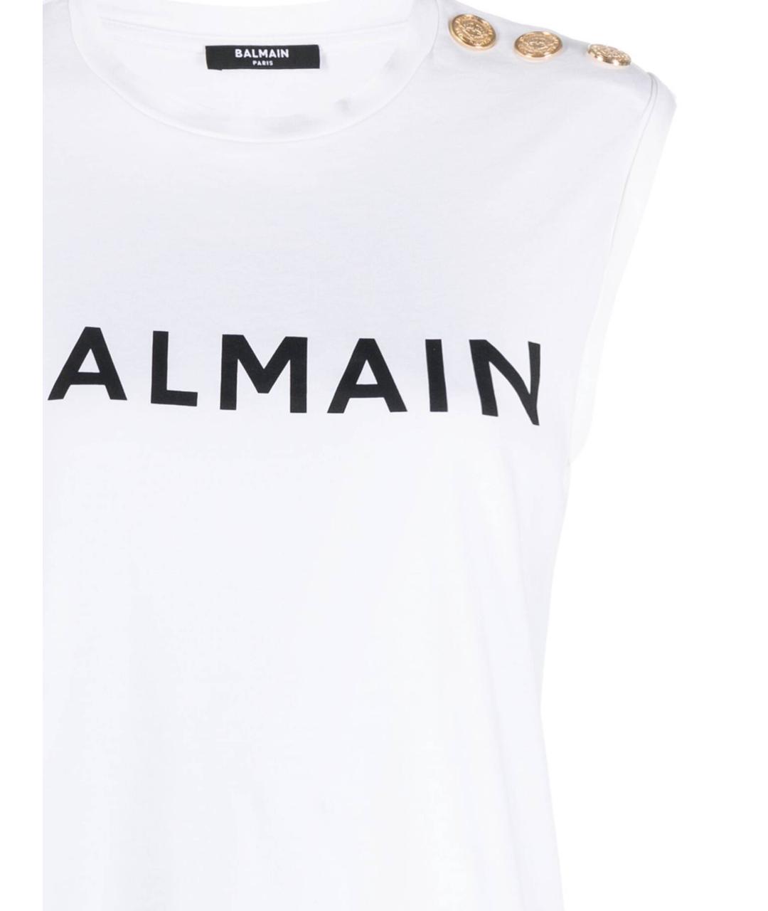 BALMAIN Белая хлопковая футболка, фото 2