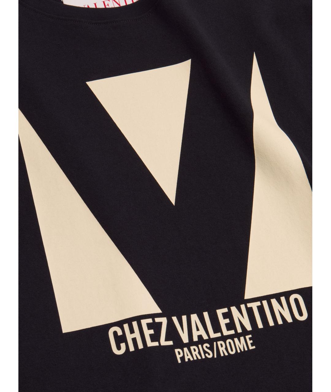 VALENTINO Черная хлопковая футболка, фото 2