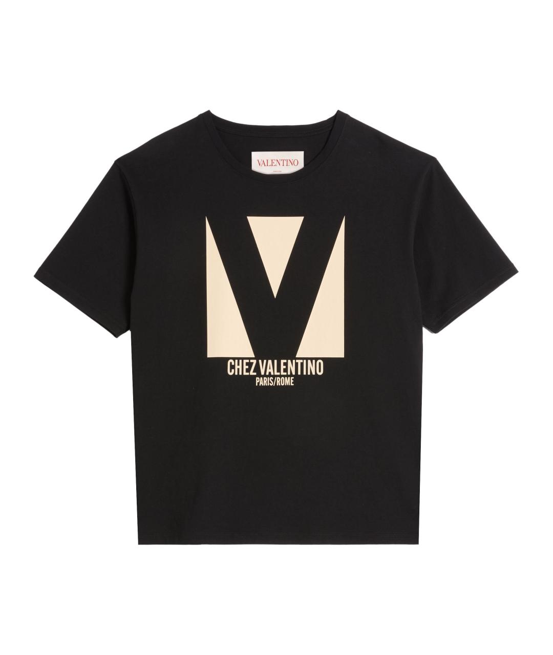 VALENTINO Черная хлопковая футболка, фото 1